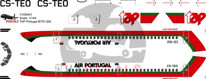TAP Portugal -Boeing 737-200 Decal