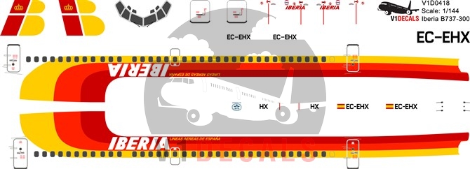 Iberia -Boeing 737-300 Decal