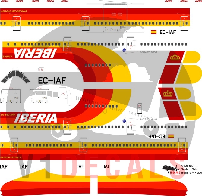 Iberia -Boeing 747-200 Decal