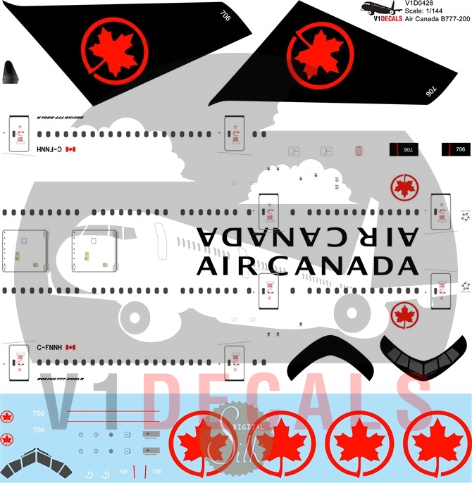 Air Canada Boeing 777-200 Decal