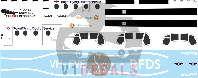 Royal Flying Doctor Service RFDS Pilatus PC-12 Decal Royal Flying Doctor Service RFDS Pilatus PC-12 Decal