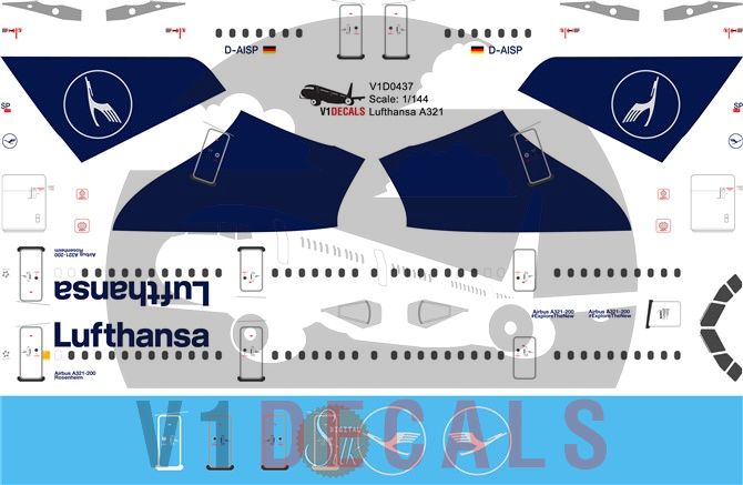 Lufthansa Airbus A321 Decal