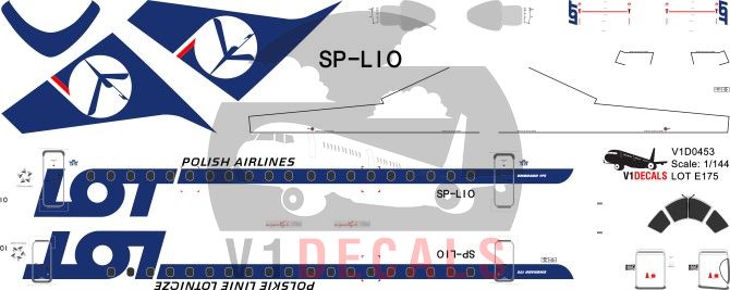 LOT Polish Airlines -Embraer E175 Decal