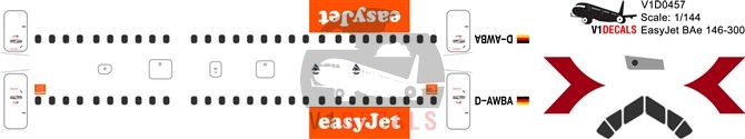 EasyJet, WDL Aviation -BAe 146-300 - Avro RJ-100 Decal