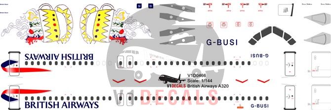 British Airways Airbus A320 Decal