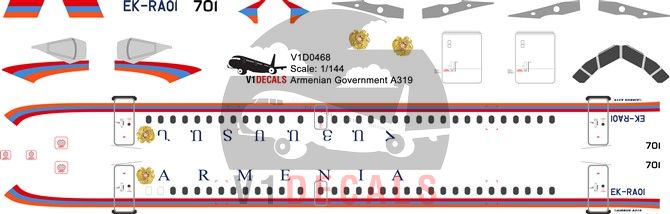 Armenian Government Airbus A319 Decal