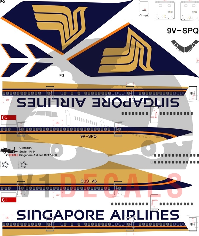 Singapore Airlines -Boeing 747-400 Decal