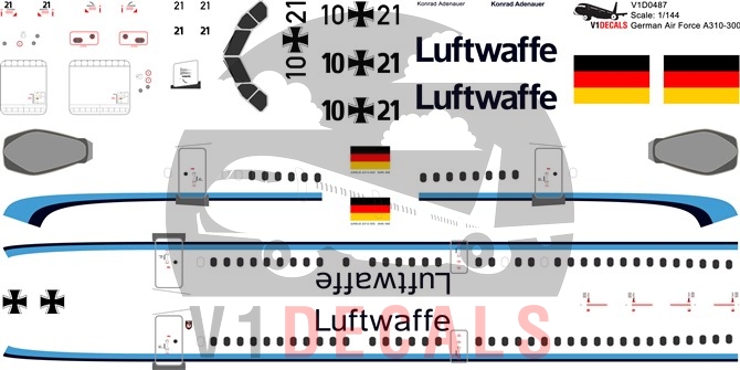 German Air Force Luftwaffe -Airbus A310-300 Decal