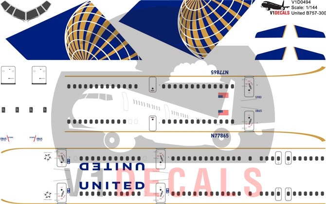 United Airlines -Boeing 757-300 Decal