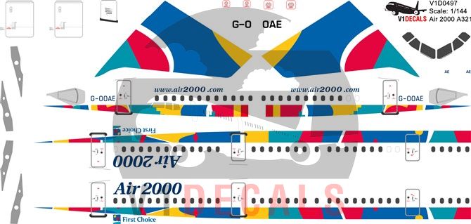 Air 2000, First Choice Airways Airbus A321 Decal