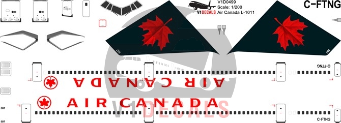 Air Canada -Lockheed L-1011-100 Tristar Decal Air Canada -Lockheed L-1011-100 Tristar Decal