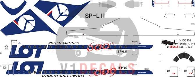 LOT Polish Airlines -Embraer E175 Decal