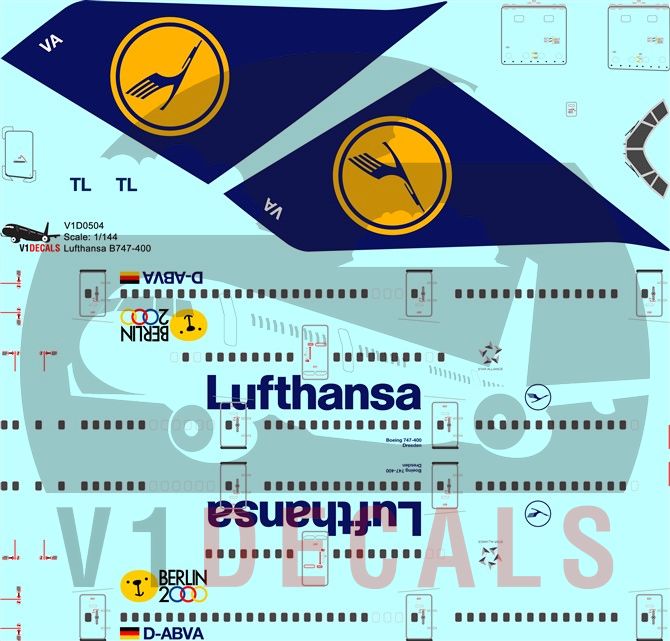 Lufthansa Boeing 747-400 (Berlin 2000 Decal) | V1 Decals