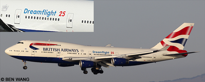 V1 Decals Boeing 747-400 British Airways for 1/144 Revell Model Airplane Kit 