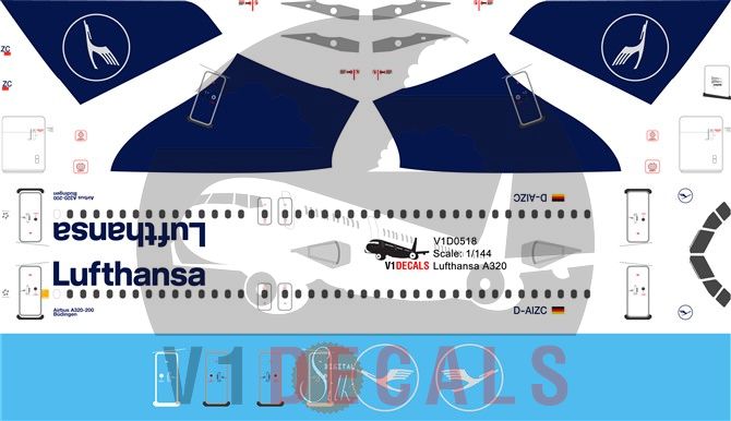 Lufthansa Airbus A320 Decal