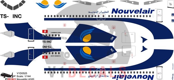 Nouvelair Airbus A320 Decal