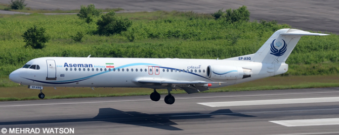 Aseman Iran Airlines Fokker F-100 Decal