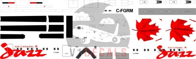 Air Canada Jazz -DeHavilland Dash 8-100 Decal