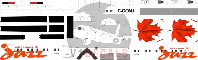 Air Canada Jazz -DeHavilland Dash 8-100 Decal