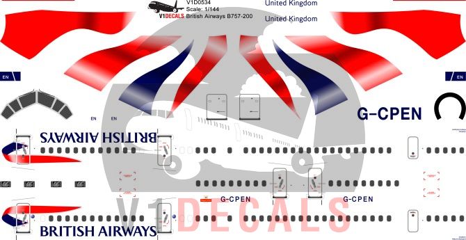 British Airways -Boeing 757-200 Decal