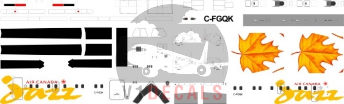 Air Canada Jazz -DeHavilland Dash 8-100 Decal