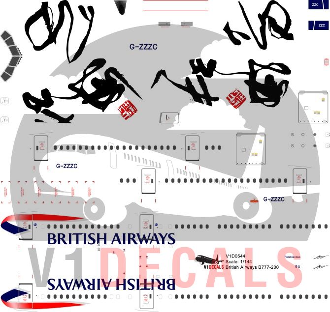 British Airways -Boeing 777-200 Decal