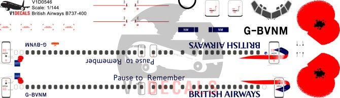 British Airways -Boeing 737-400 Decal