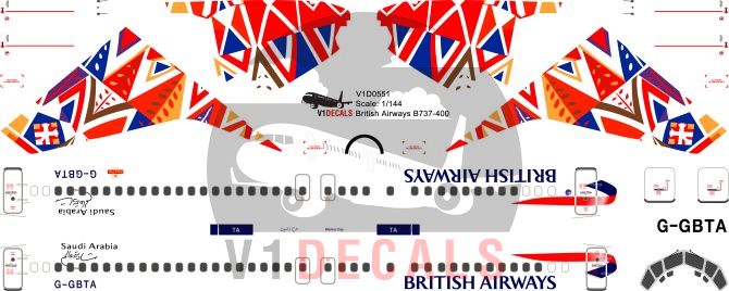 British Airways -Boeing 737-400 Decal