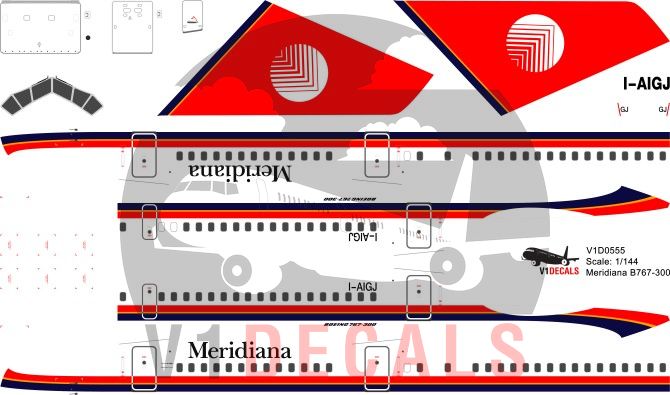 Meridiana -Boeing 767-300 Decal