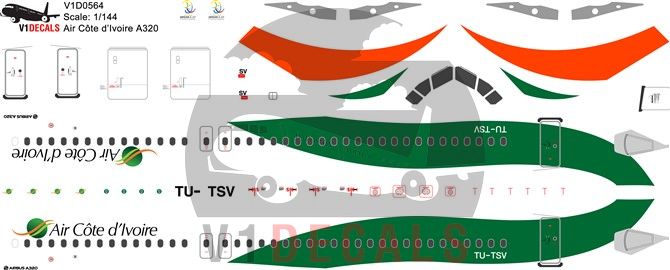 Air Cote d'Ivoire Airbus A320 Decal