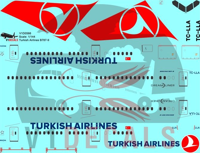 Turkish Airlines Boeing 787-9 Decal