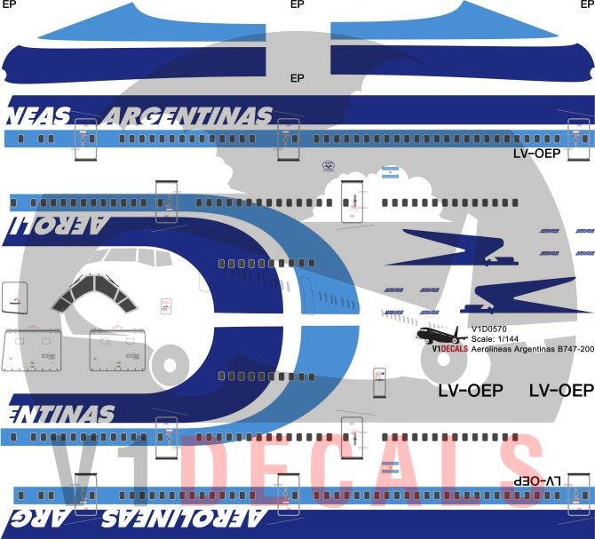 Aerolineas Argentinas, Iberia -Boeing 747-200 Decal