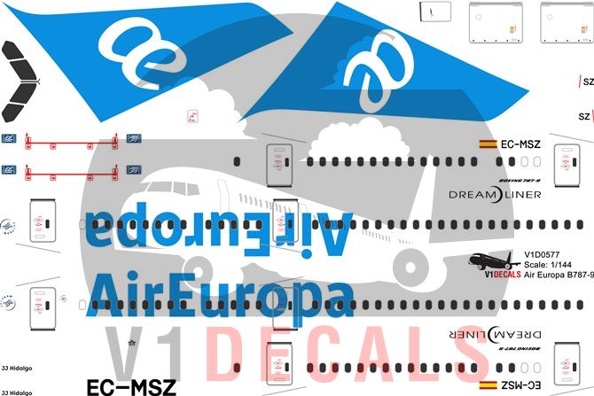 Air Europa Boeing 787-9 Decal Air Europa Boeing 787-9 Decal