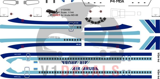 Air Aruba McDonnell Douglas MD-80 Decal