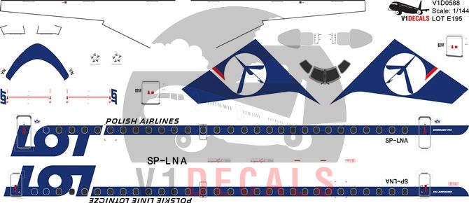 LOT Polish Airlines Embraer E195 Decal