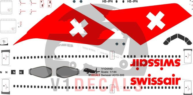 Swissair Airbus A310-300 Decal