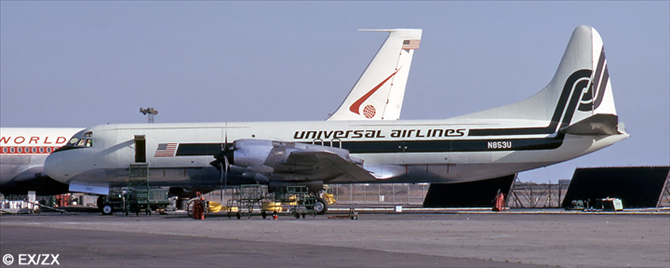 Universal Airlines Lockheed L-188 Electra Decal Universal Airlines Lockheed L-188 Electra Decal