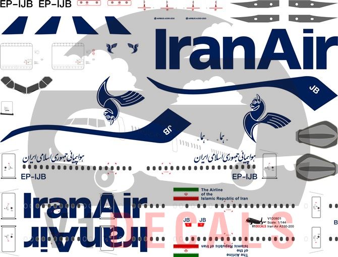 Iran Air Airbus A330-200 Decal