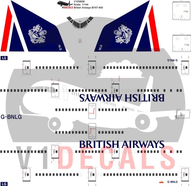 British Airways Boeing 747-400 Decal