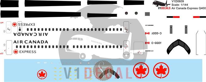 Air Canada Express, Air Canada Jazz Bombardier Dash 8-Q400 Decal
