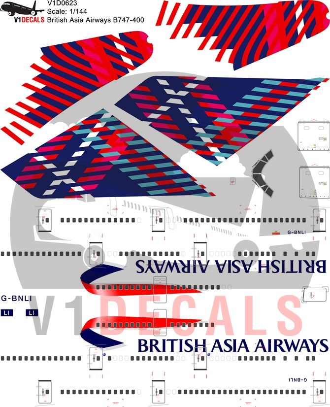 British Airways, British Asia Airways Boeing 747-400 Decal