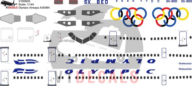Olympic Airways Airbus A300B4 Decal