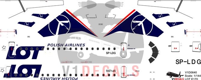 LOT Polish Airlines Embraer E170 Decal