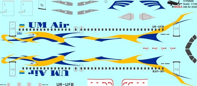 UM Air Airbus A320 Decal