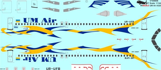 UM Air Airbus A320 Decal UM Air Airbus A320 Decal
