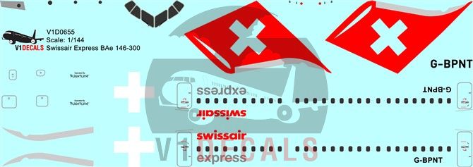 Swissair Express, Flightline BAe 146-300 - Avro RJ-100 Decal