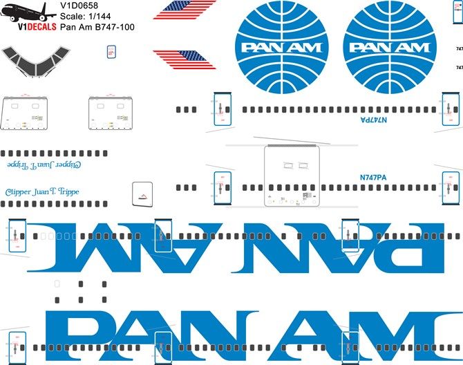 Pan Am Boeing 747-100 Decal