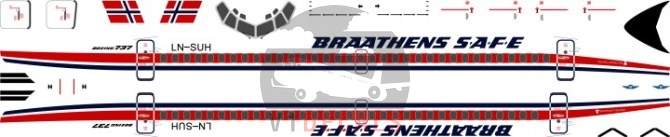 Braathens Safe -Boeing 737-200 Decal