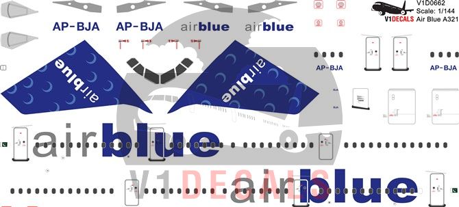 Airblue Airbus A321 Decal
