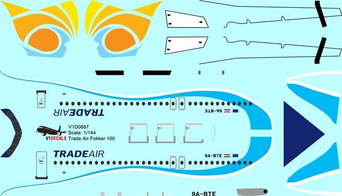 Trade Air Fokker F-100 Decal Trade Air Fokker F-100 Decal